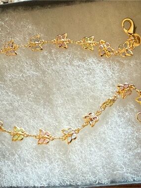Gold tone Butterfly Ankle Bracelet